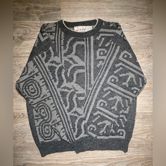 VINTAGE IN PRIVATE Men's Gray Patterned Sweater SZ: XL - Picture 1 of 8